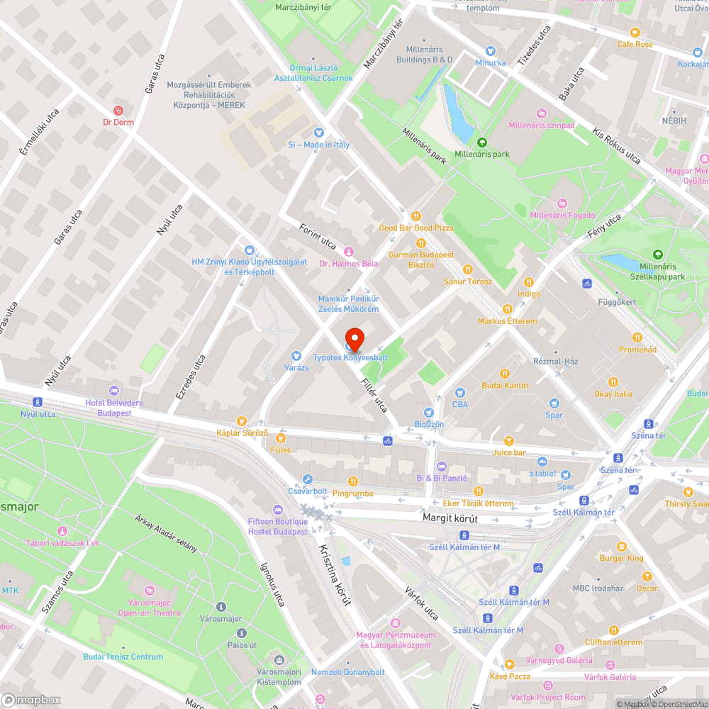 Méretes kátyú a Fillér utcában bejelentés helye