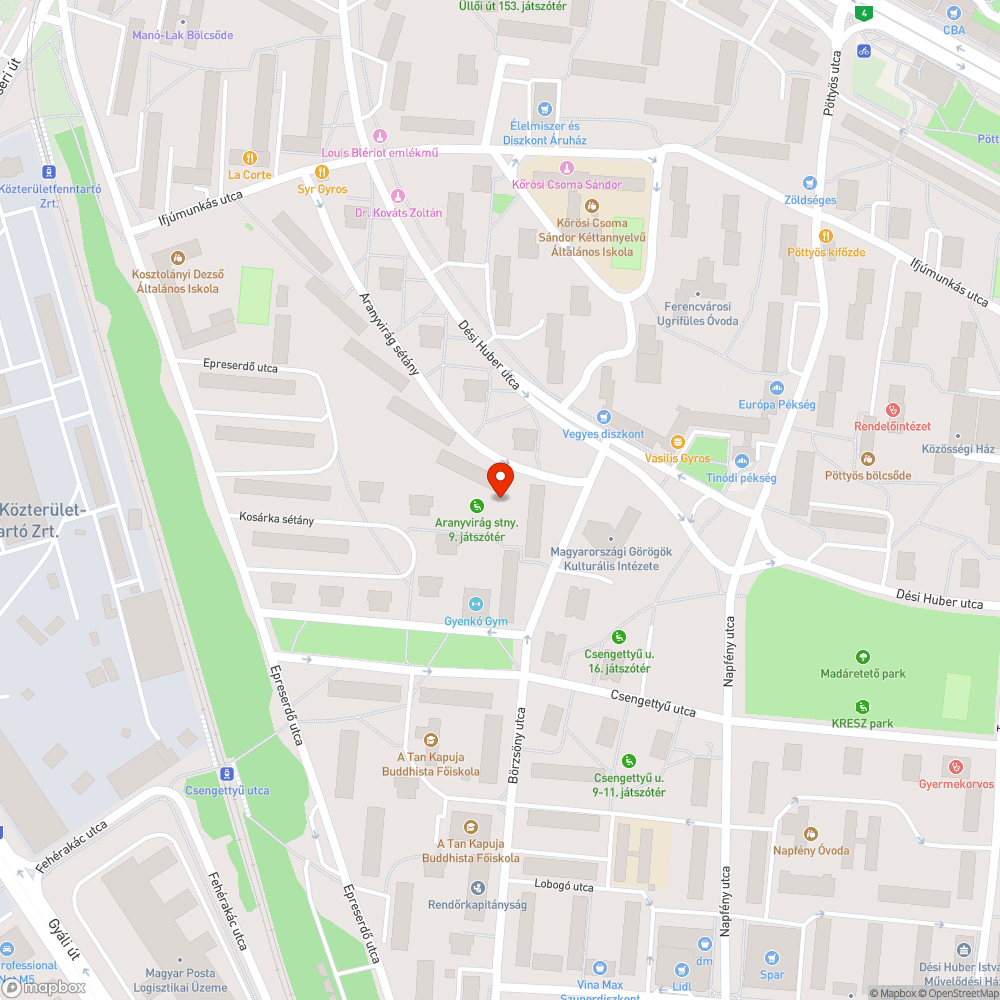 Meghibásodott ivókút bejelentés helye