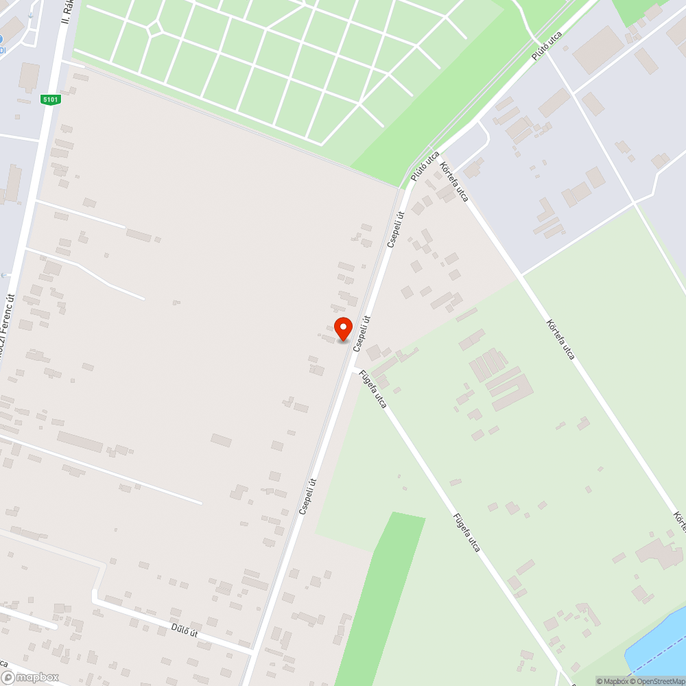 Kerékpárút űrszelvényébe belógó ágak (Plútó utca - Csepeli út) bejelentés helye