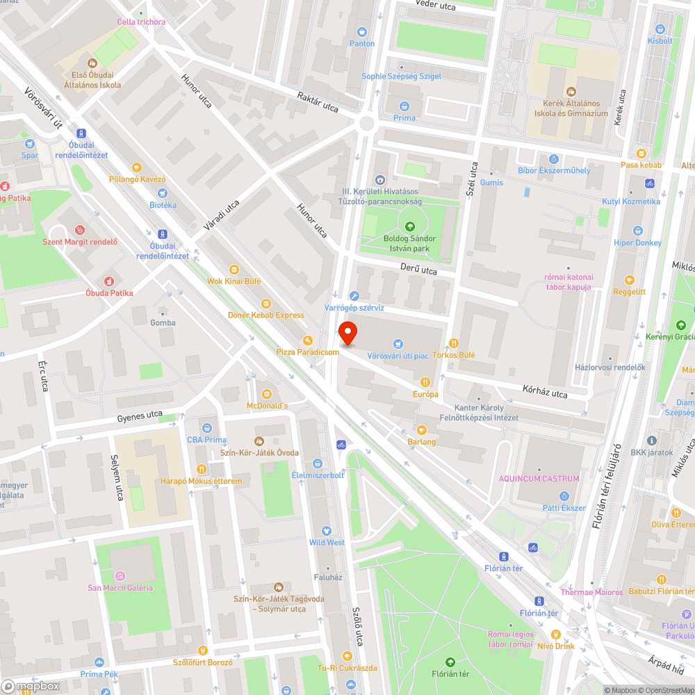 Kátyú a Kórház utcában bejelentés helye