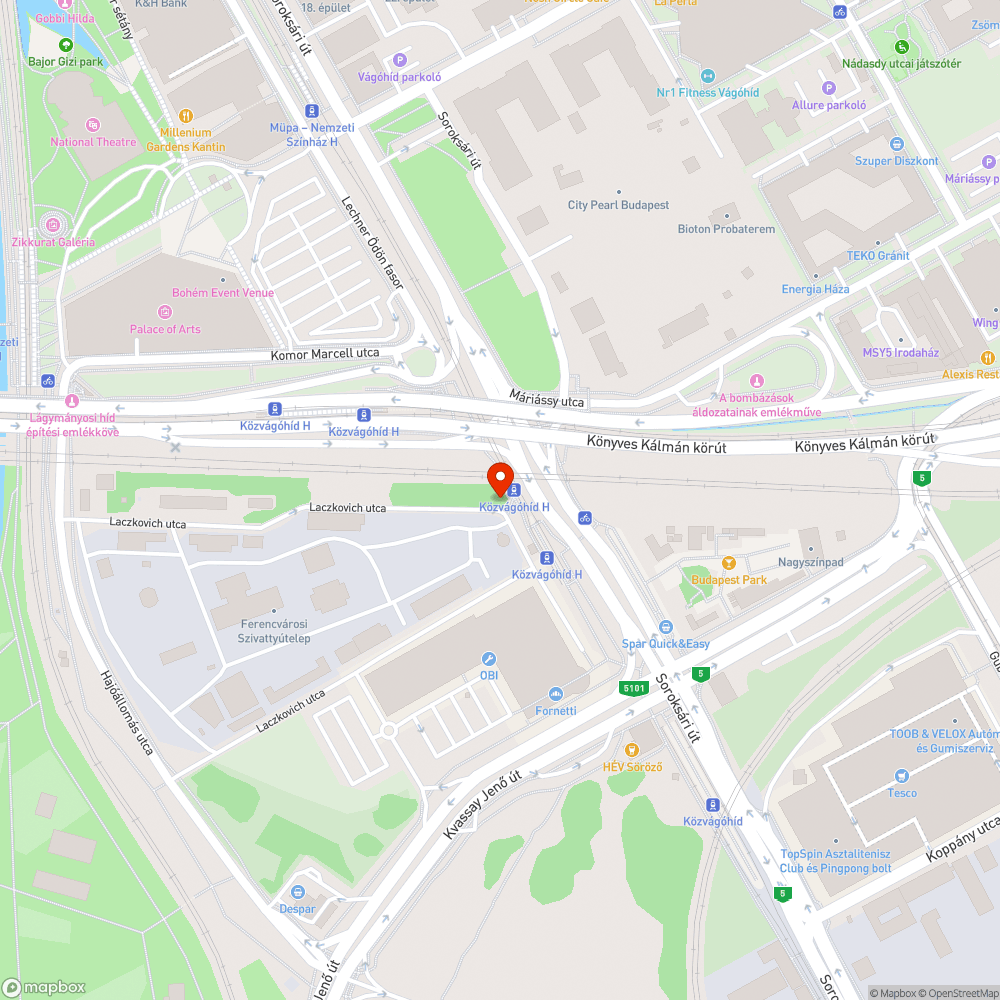 Közvàgóhíd H villamosmegàlló As bejelentés helye