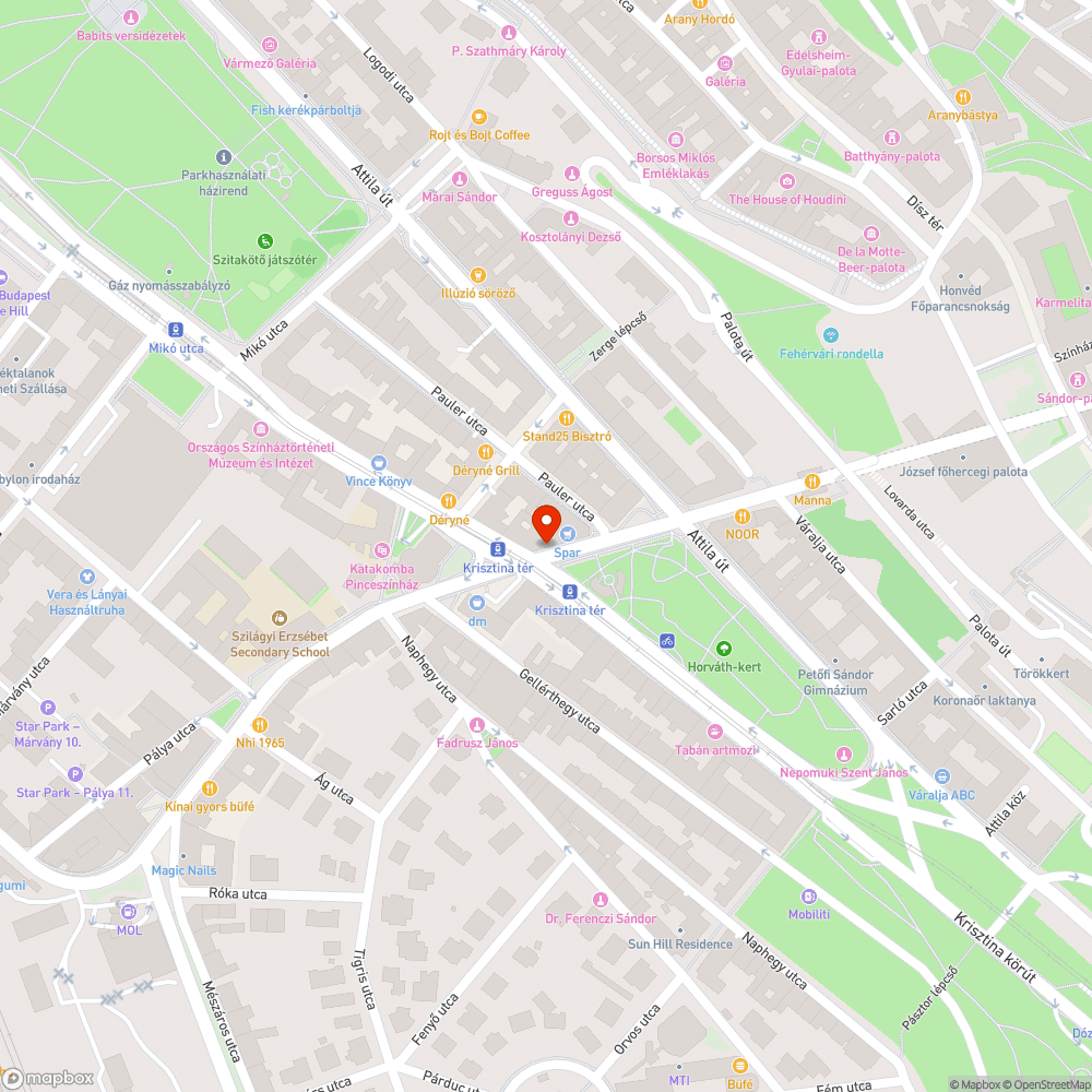 Krisztina téri buszmegálló megközelítése - felújítás bejelentés helye