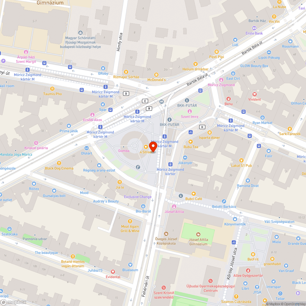 Firkás váró (Móricz Zsigmond körtér) bejelentés helye