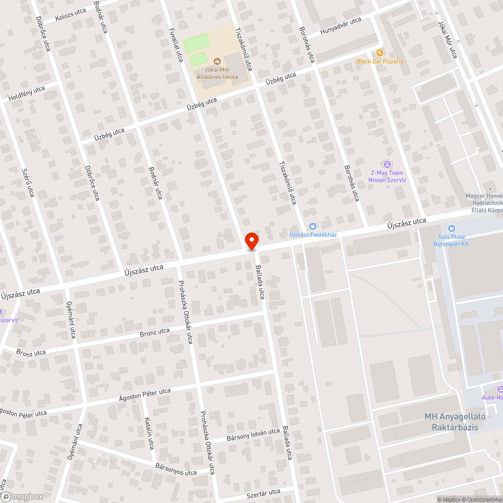 Rozsdás utasváró bejelentés helye