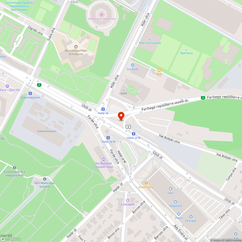 Vadparkolás bejelentés helye