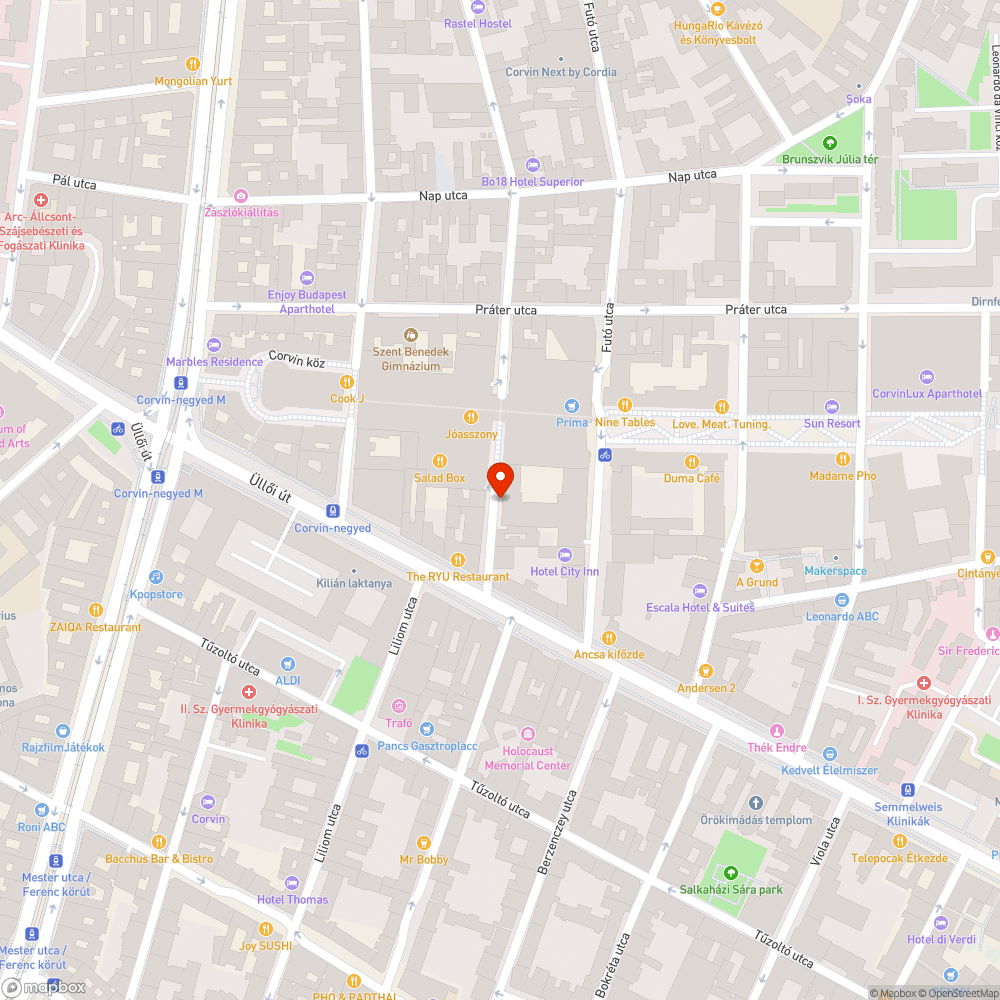 Corvin plázánál tábla kidőlt bejelentés helye