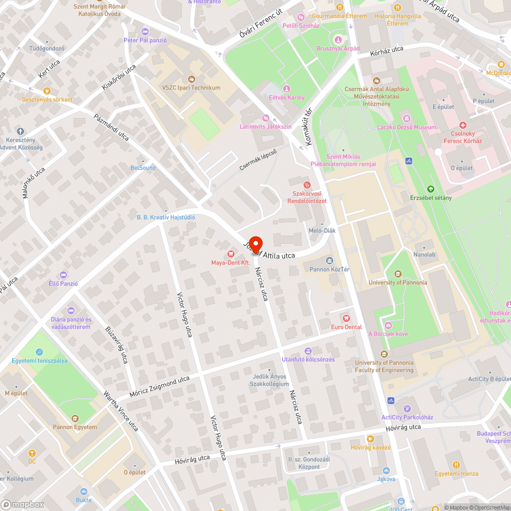 Kátyús Nárcisz utca bejelentés helye