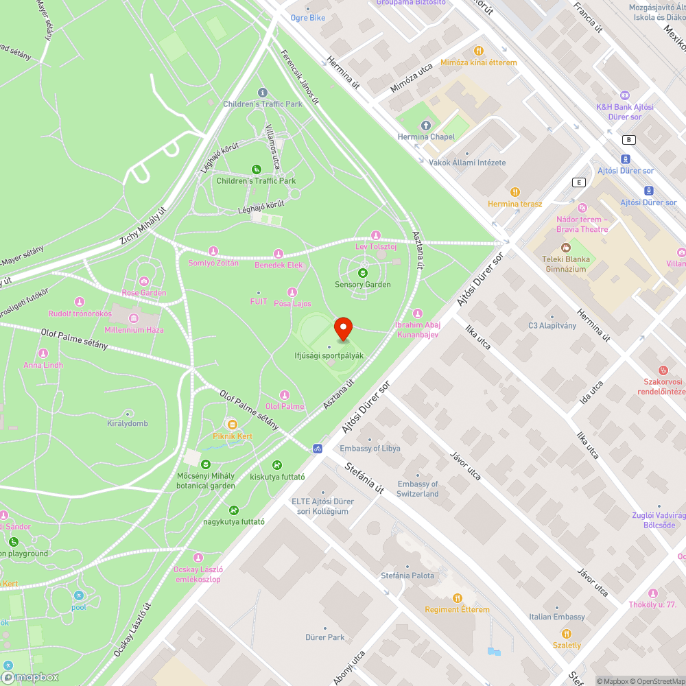 Nyolc kiszáradt fa a Városligeti új sportpályánál, parklopás bejelentés helye