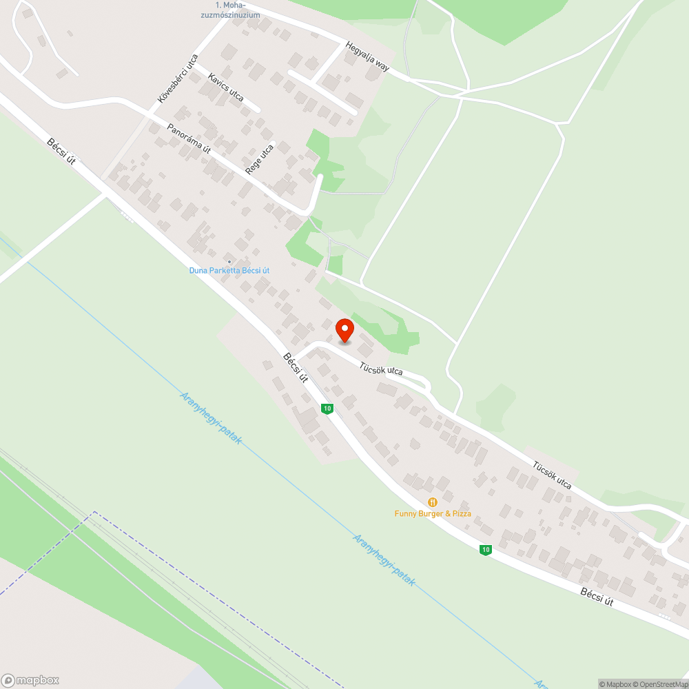 Tücsök Utca kátyúk bejelentés helye