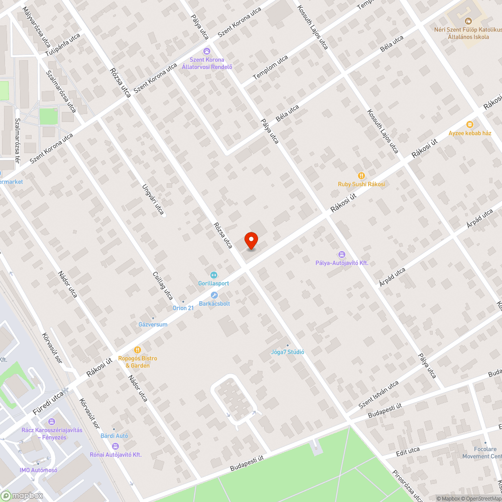 Rozsdás utasváró (Rózsa utca) bejelentés helye