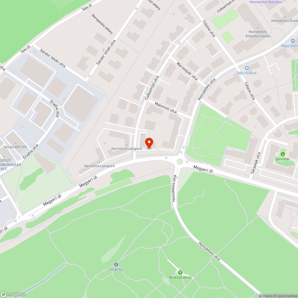 Megyeri út 194. előtt többgenerációs kátyú bejelentés helye