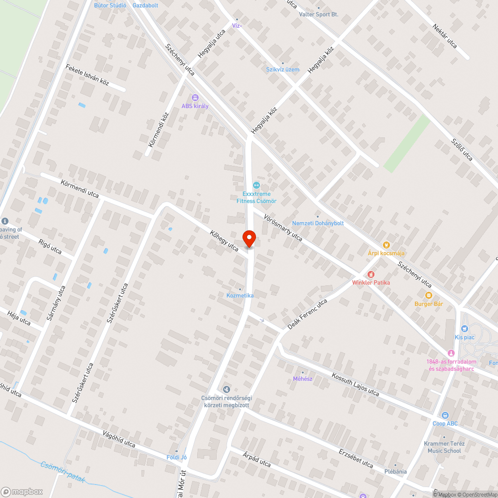 Rövid csatorna bejelentés helye