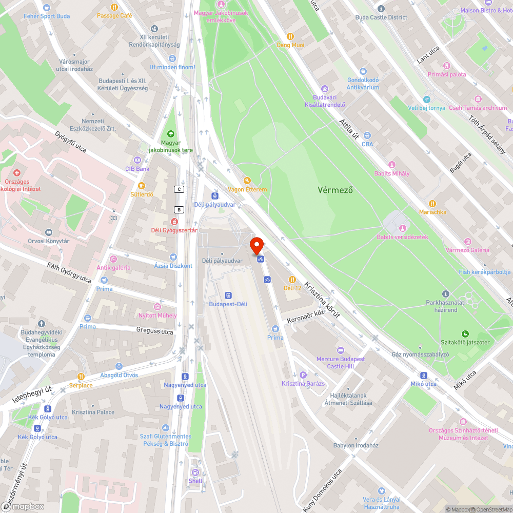 Fedlapok a Déli pályaudvarnál bejelentés helye