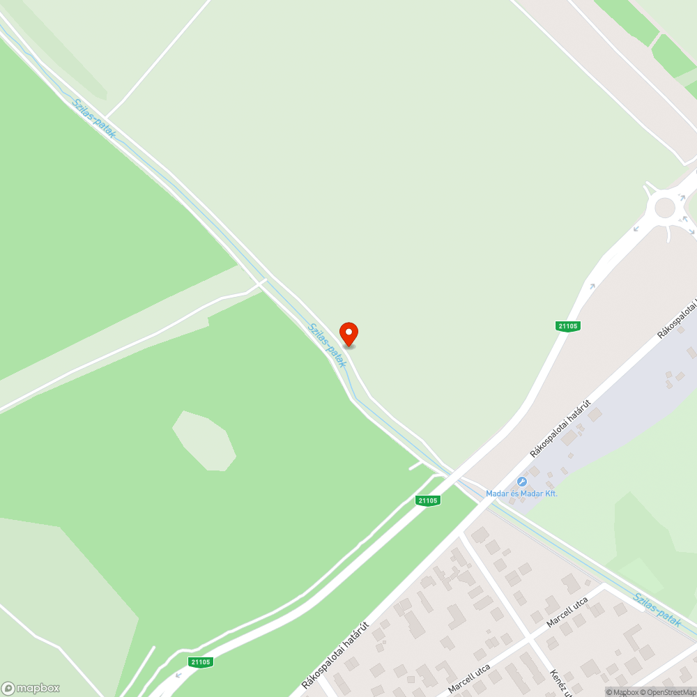 Szilas patak partján szemét bejelentés helye