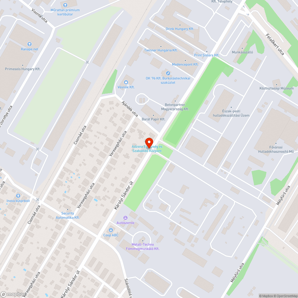 Kátyúk az úton bejelentés helye