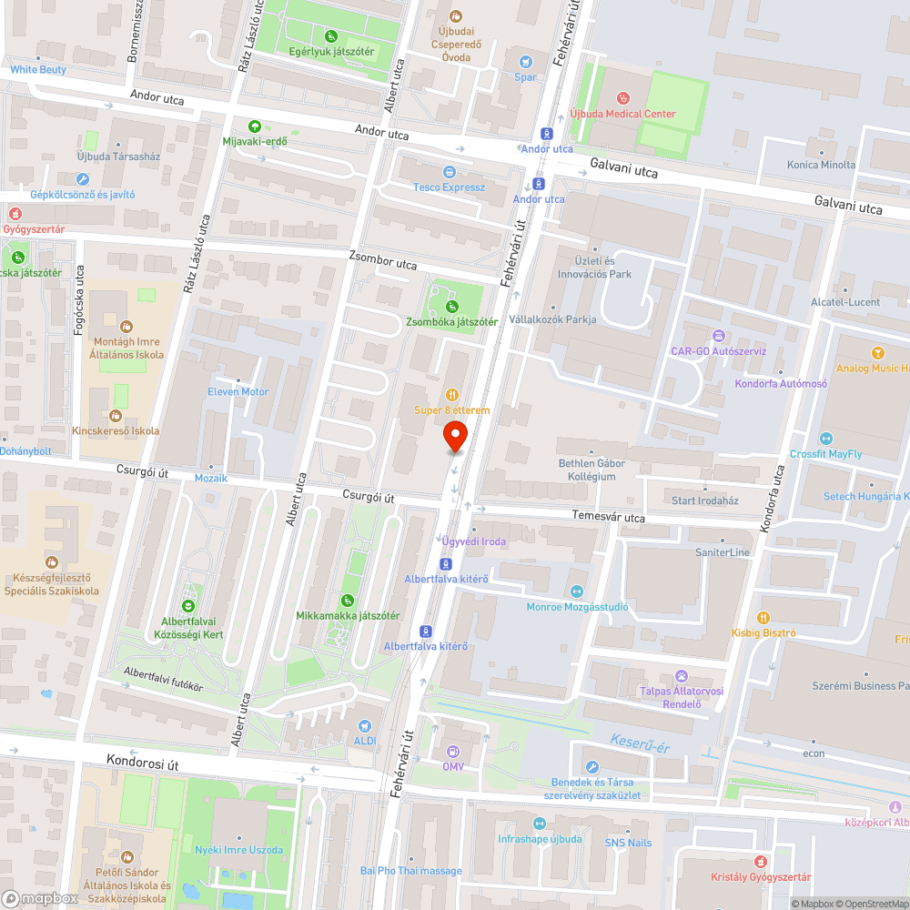 Veszélyes kátyú a biciklisávon bejelentés helye