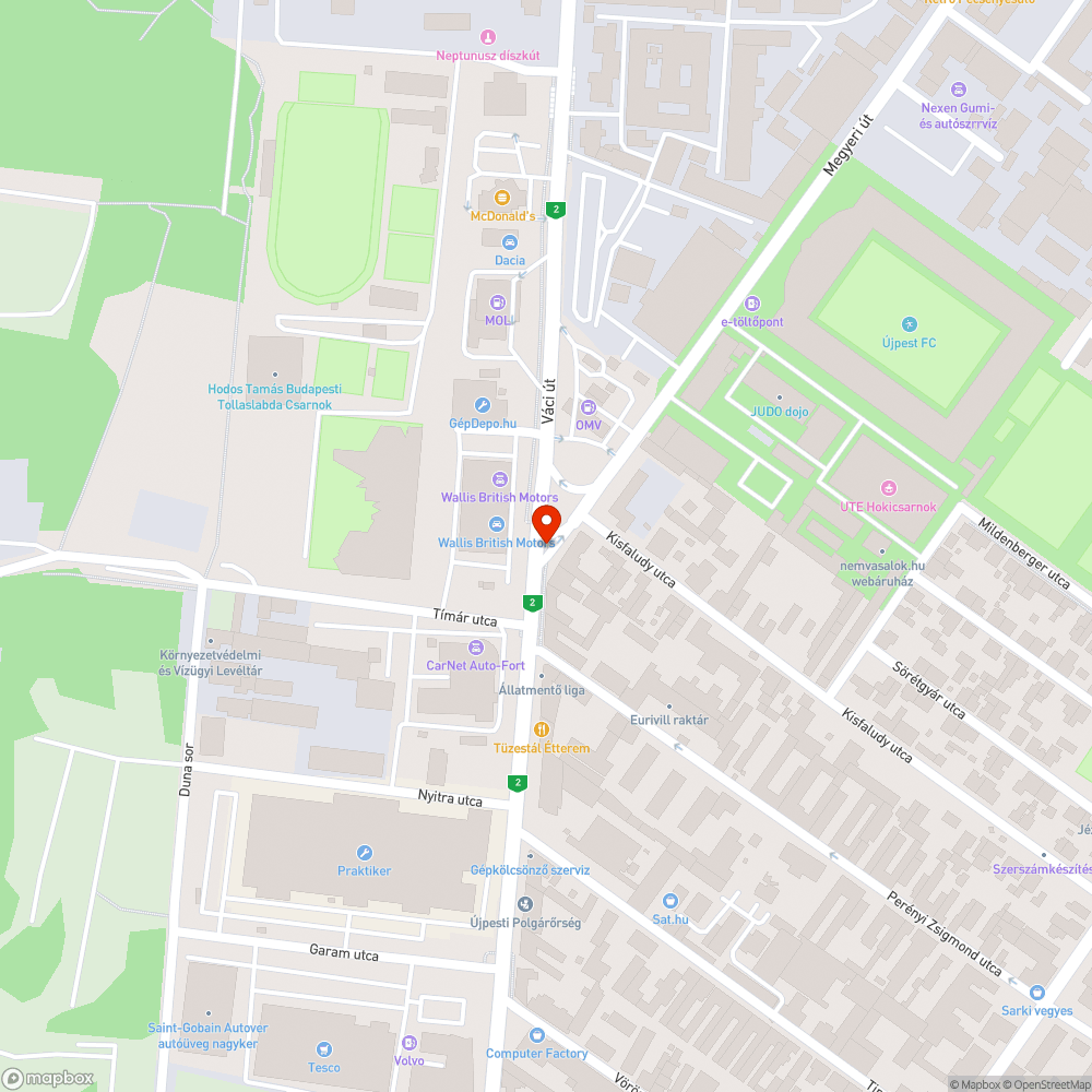 Elhagyott autó bejelentés helye