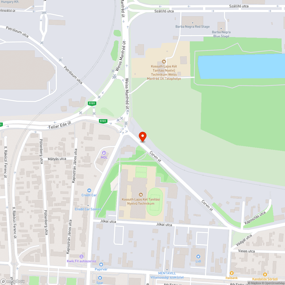 Csepel, Corvin út: tehervonat bejelentés helye