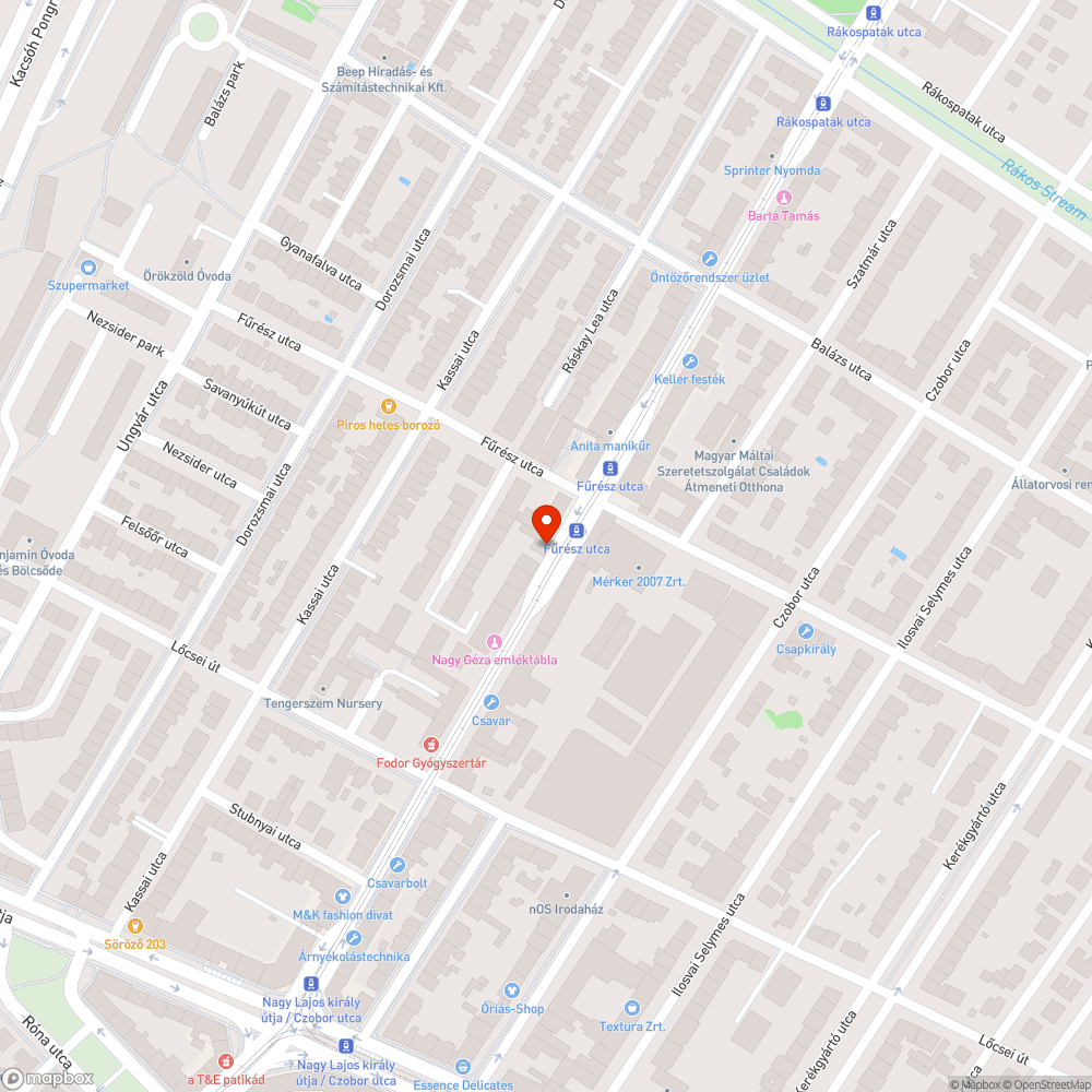 Villamossín mentén hiányzó útburkolat bejelentés helye