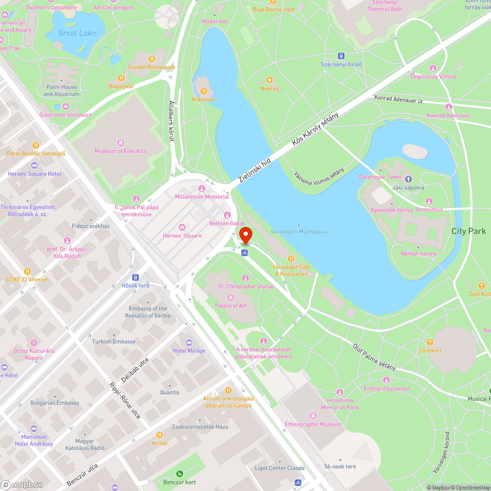 Városliget - charterbusz pályaudvar bejelentés helye