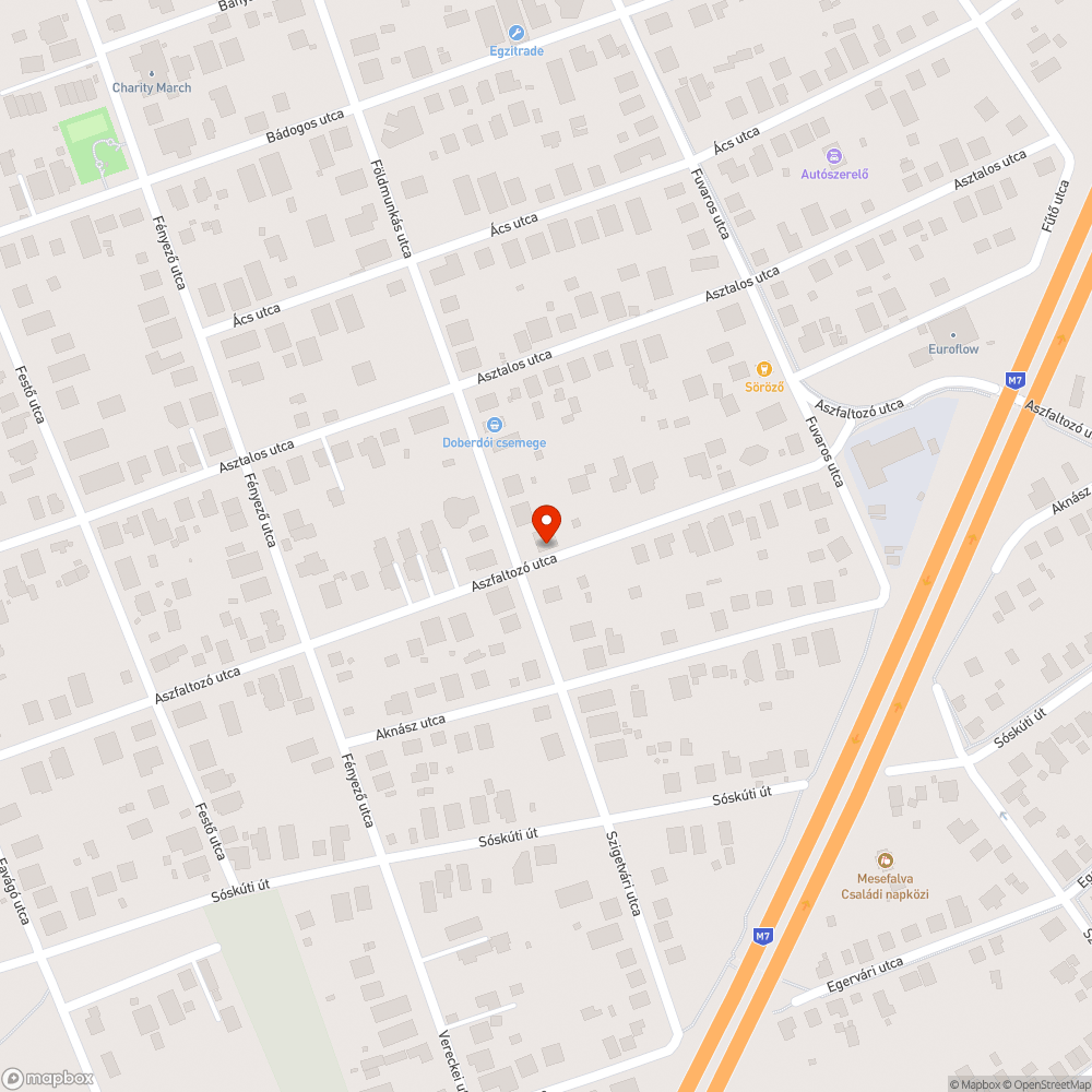 Kátyú Érden az Aszfaltozó utca 56 előtt bejelentés helye