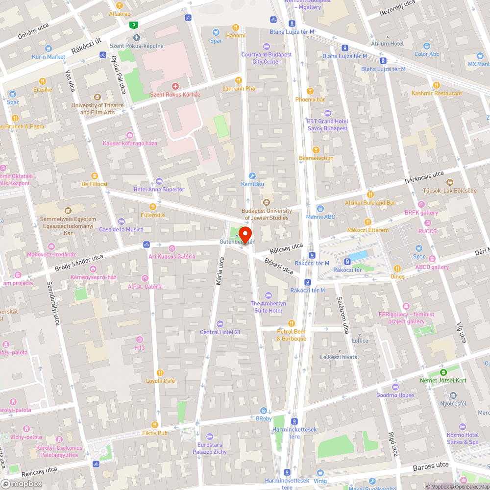 Feltöredezett úttest a Bródy Sándor utcán bejelentés helye