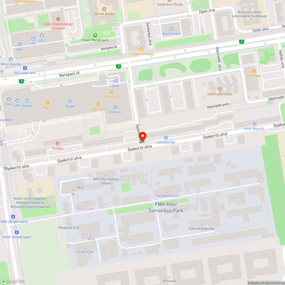 Megsüllyedt útpálya és gyűrődés bejelentés helye