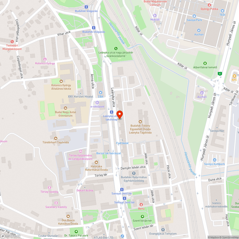 Hosszú kátyú bejelentés helye