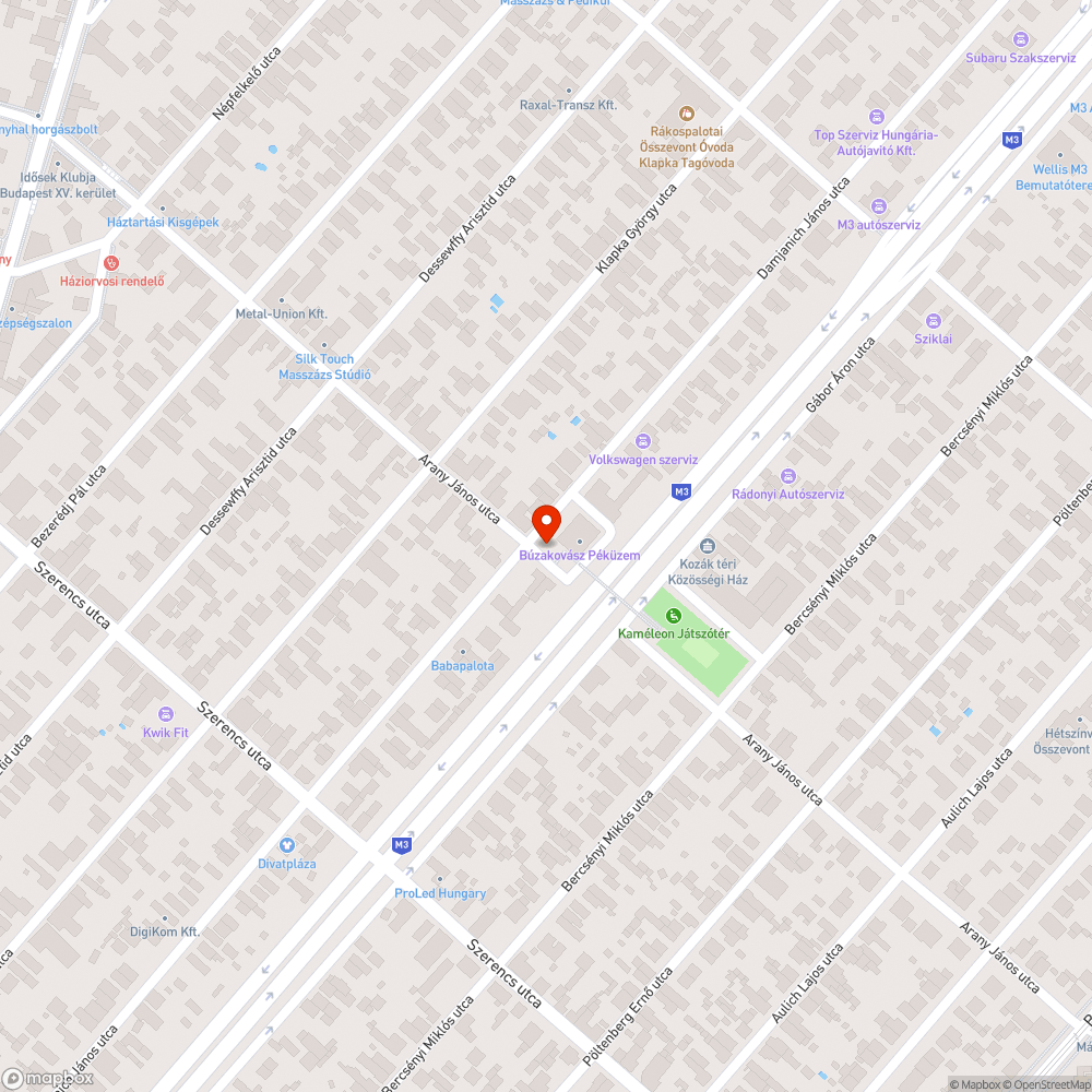 Elhagyott autó bejelentés helye