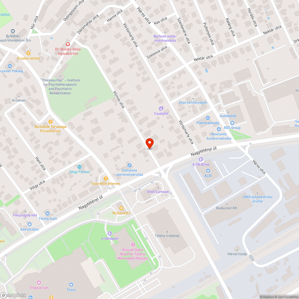 Eltűnt csatornarács bejelentés helye