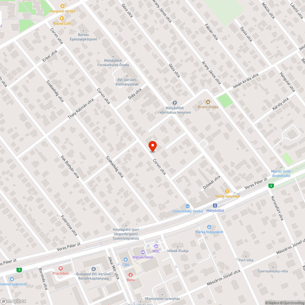 Rossz minőségű, kátyús járda - Corvin utca bejelentés helye