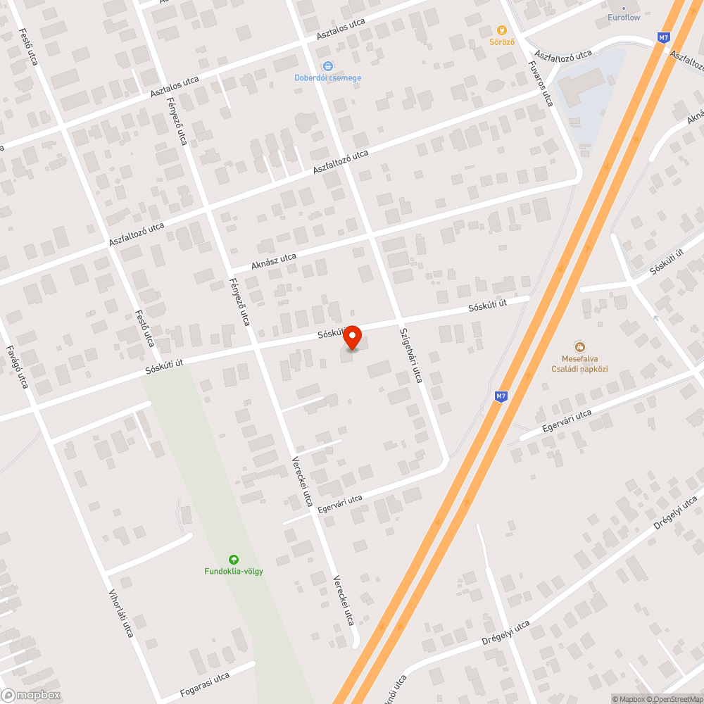 Kátyú Érden, a Sóskúti út 83 előtt bejelentés helye