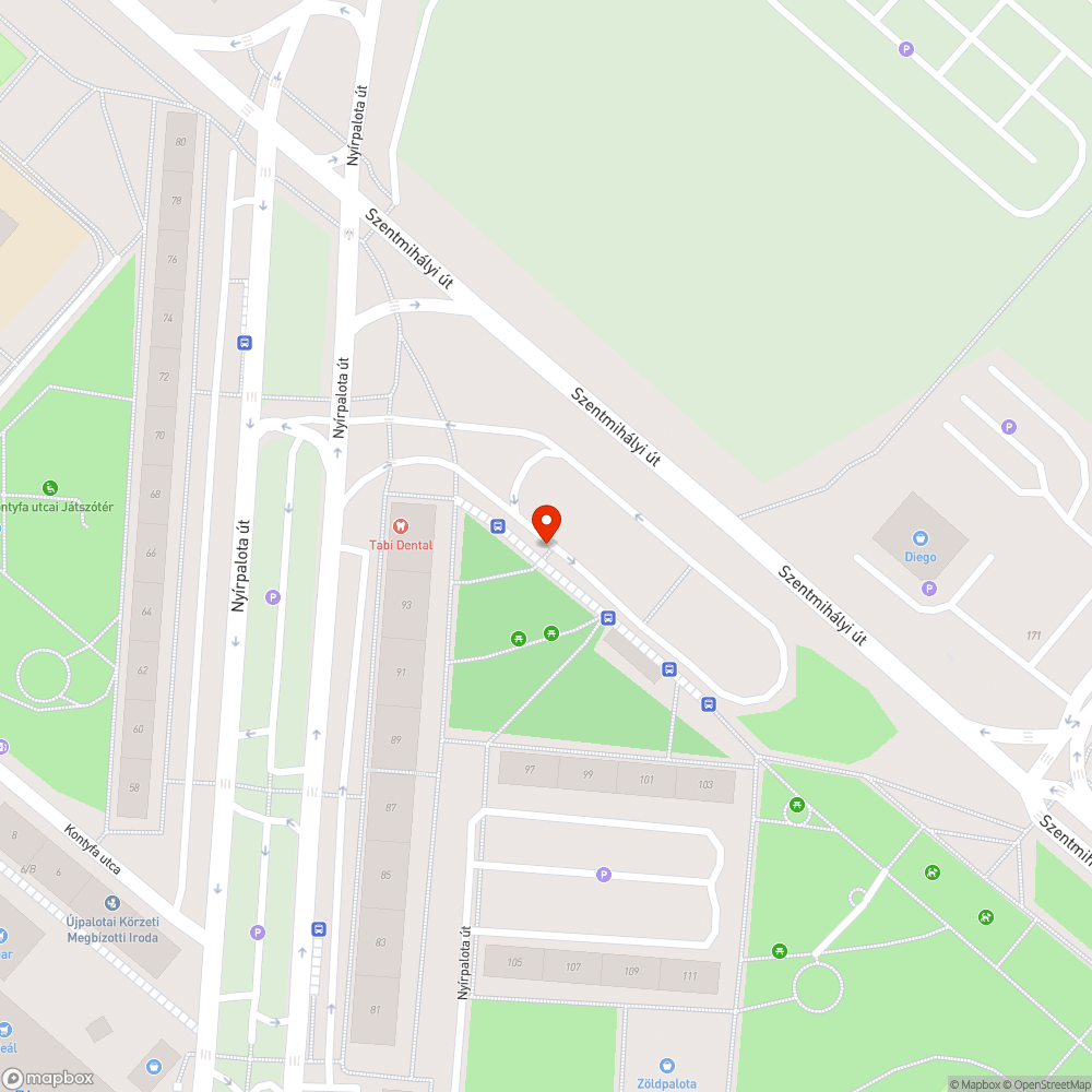 Rossz állapotú padok (Újpalota, Nyírpalota út) bejelentés helye