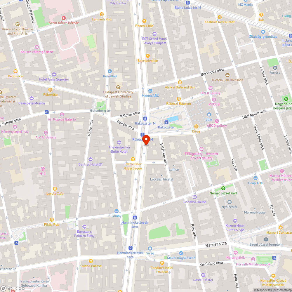 Ronda pad (Rákóczi tér) bejelentés helye