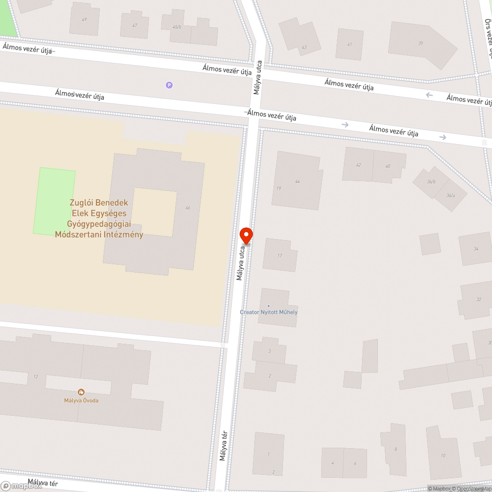 Kiszáradt fák (Mályva utca) bejelentés helye