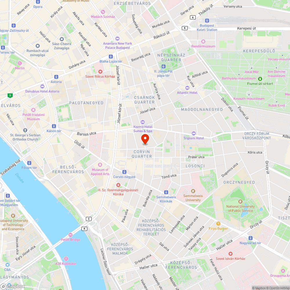 Kátyus út - hiányzó kockakövek bejelentés helye