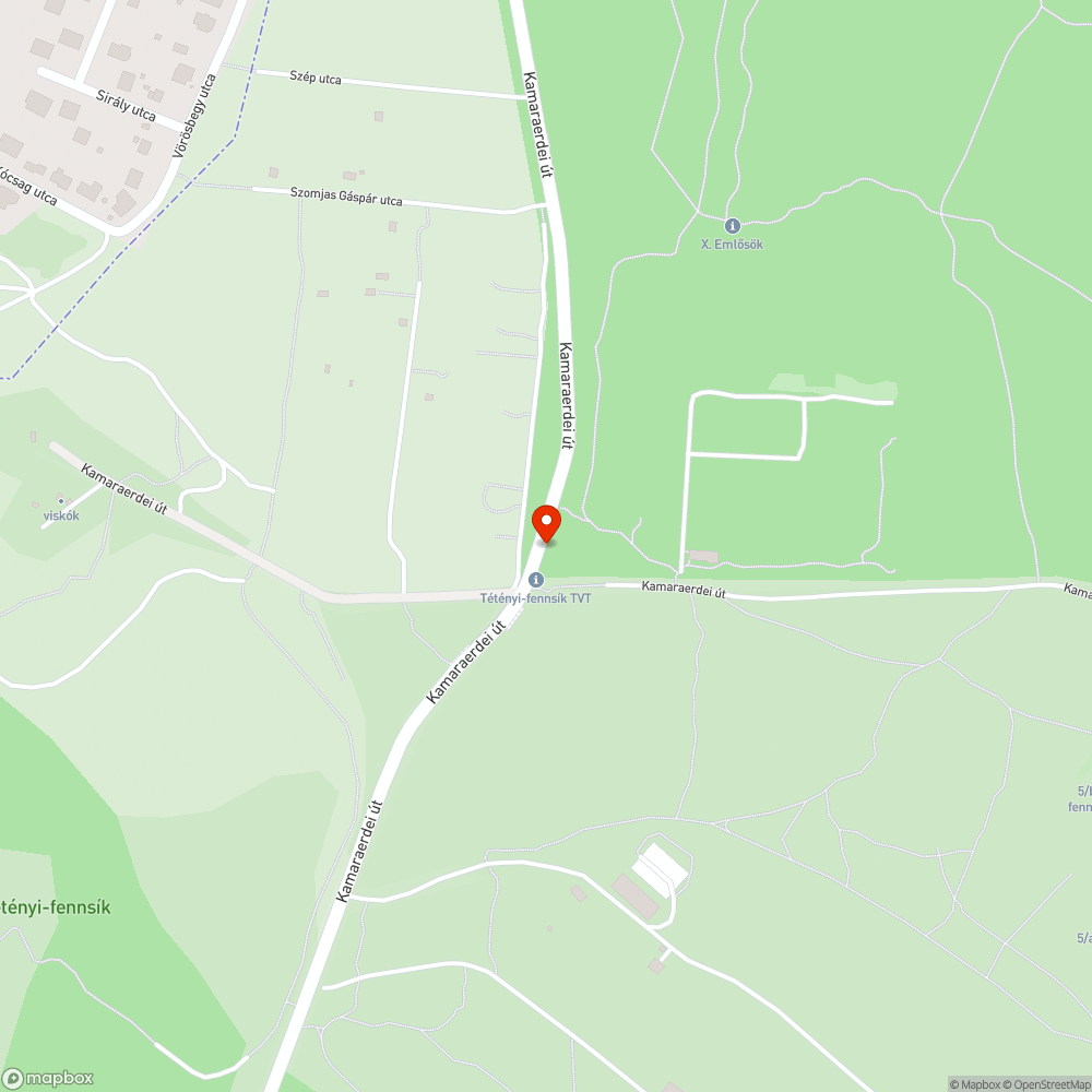 Erdei nyilvánosház a Kamaraerdőben bejelentés helye