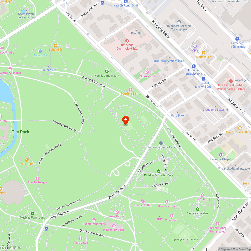 Röplabdaháló a Városligetben bejelentés helye