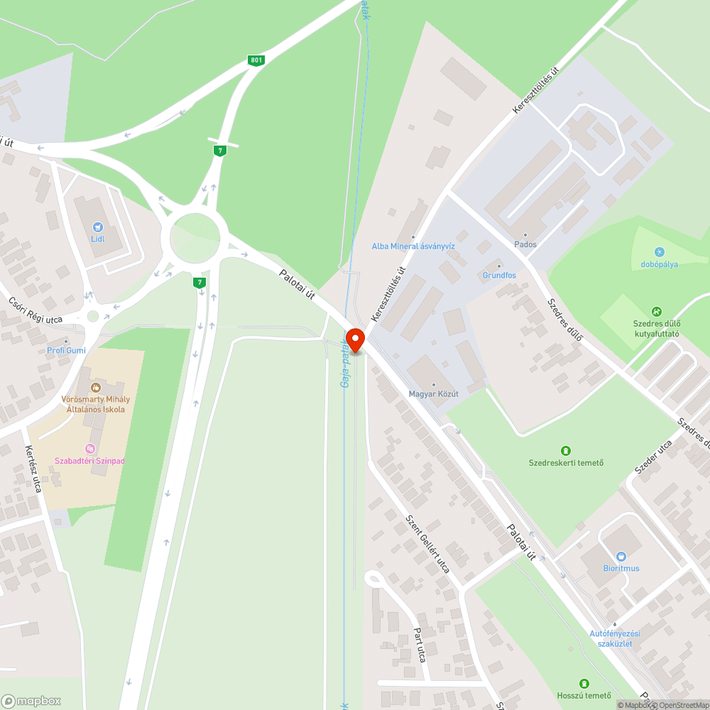 Úthiba bejelentés helye