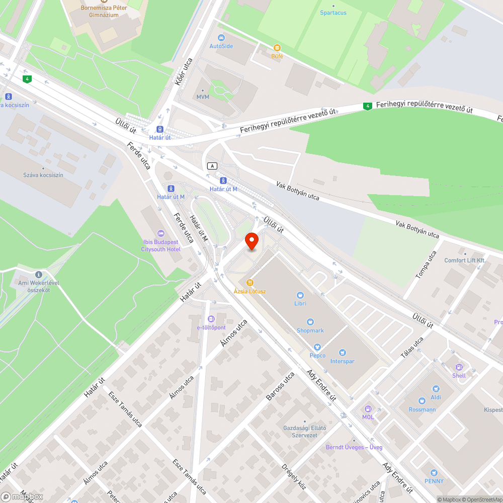 Túl erős fényreklám a Határ úti Shopmark plázán bejelentés helye