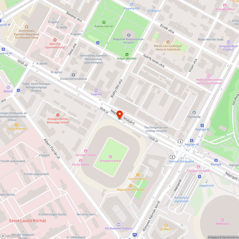 Balesetveszélyes parkolás az FTC stadionnál bejelentés helye