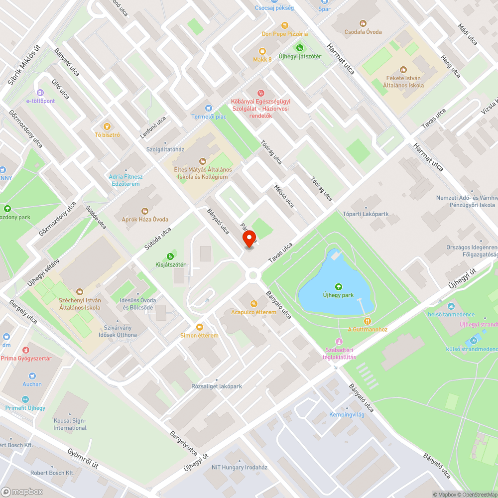 Kiszáradt fa - Bányató u. 28-nál bejelentés helye