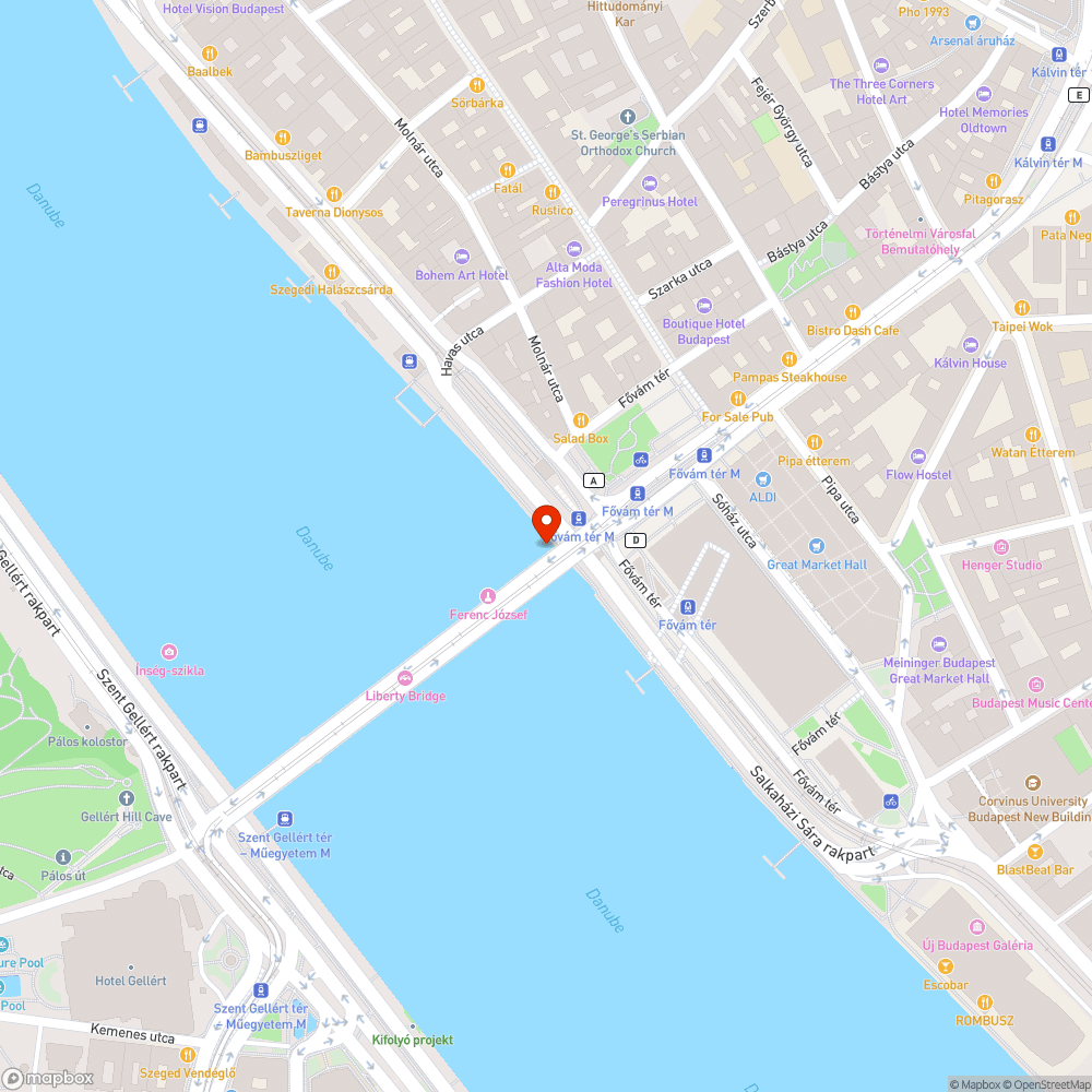 Lezárt Szabadság híd, kerékpárral bejelentés helye