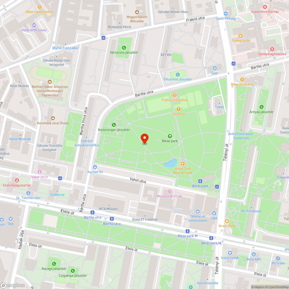 Üveg szilánkok a Bikás parkban bejelentés helye