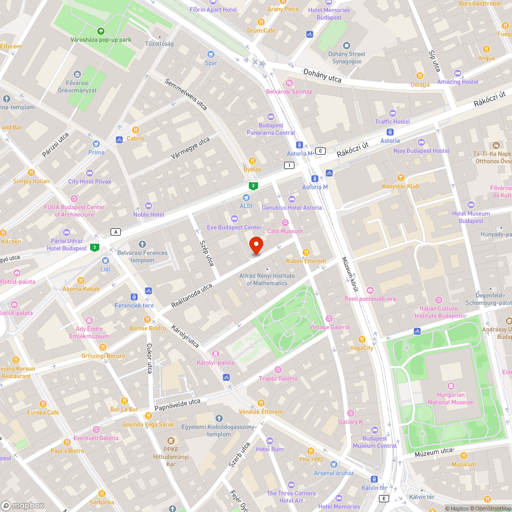 49 centiméter széles járda a Reáltanoda utcában bejelentés helye