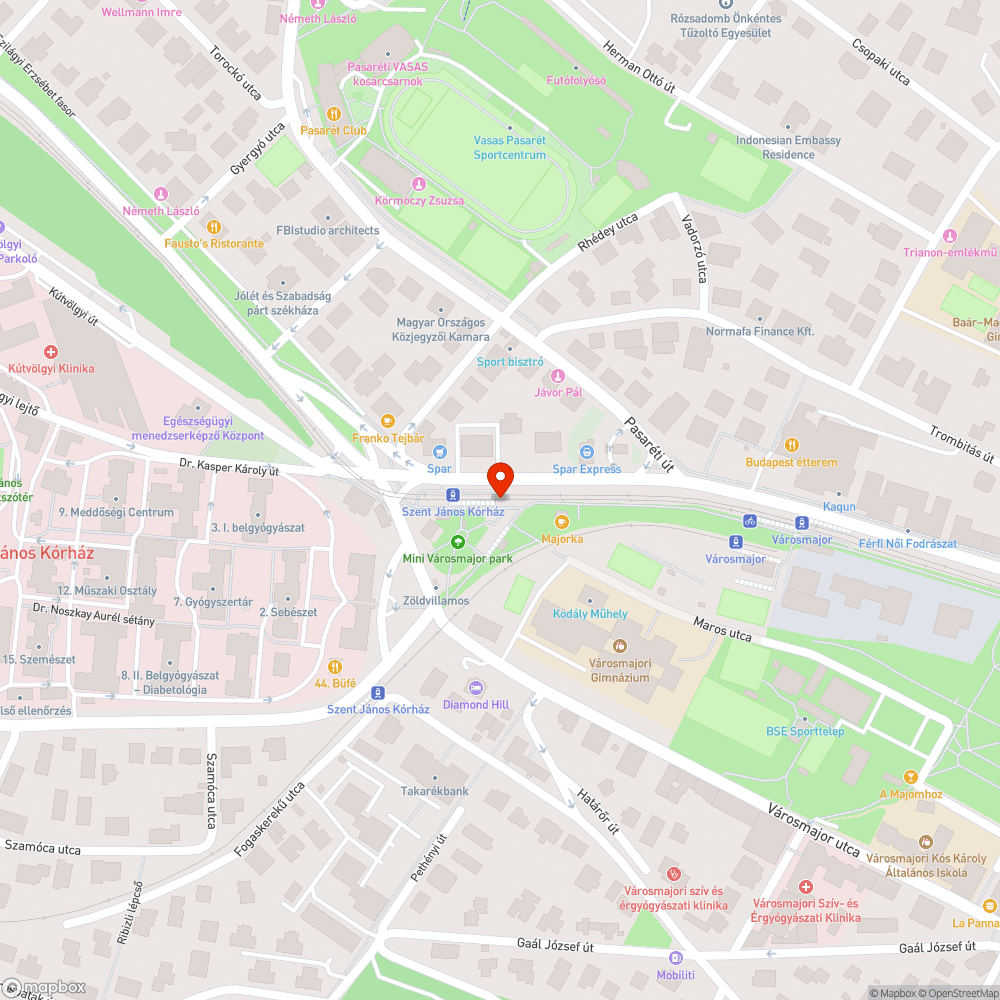 FUTÁR kijelző bejelentés helye