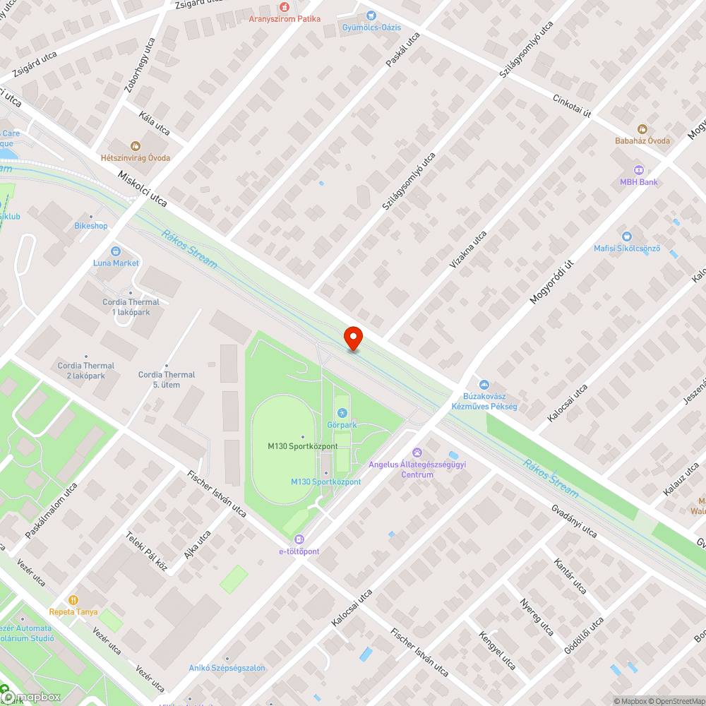 Rákos-patak menti kerékpárúton a kerékpározás folyamatos zavarása bejelentés helye