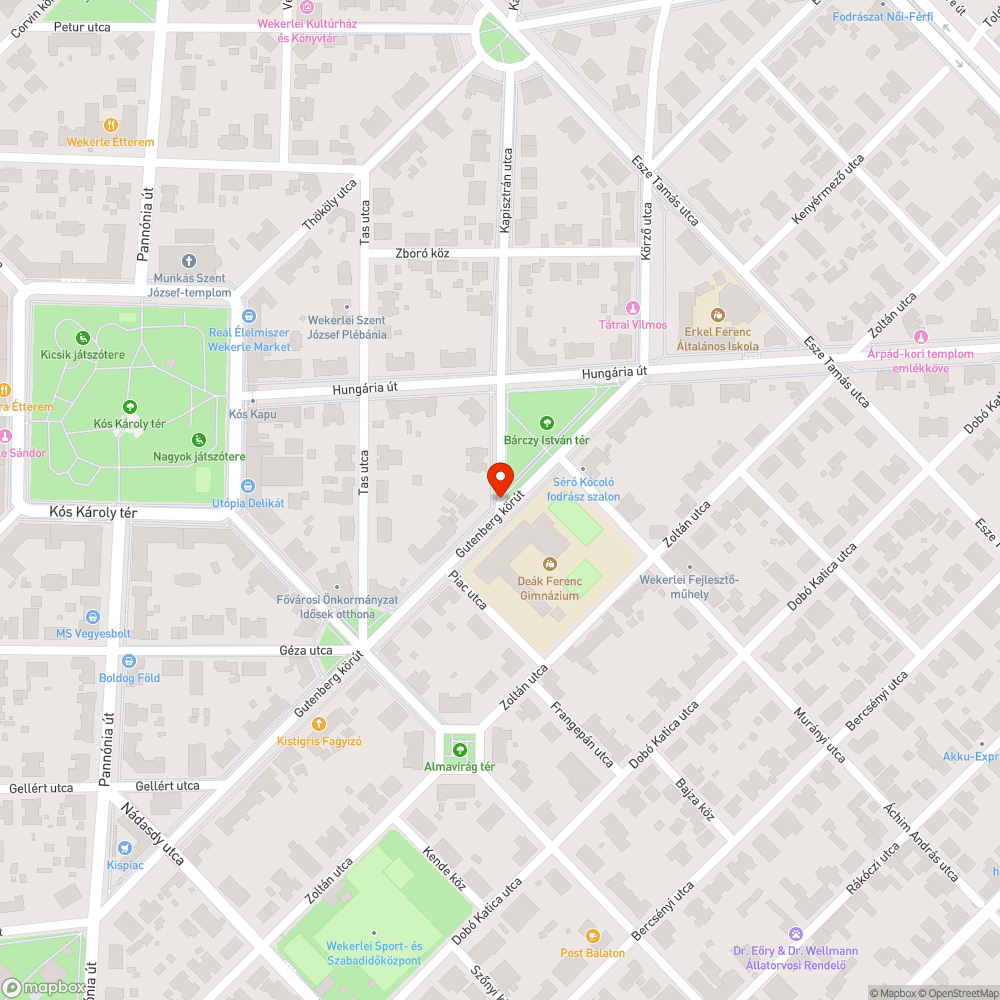 Mélyülő kátyúk a Gutenberg körúton bejelentés helye