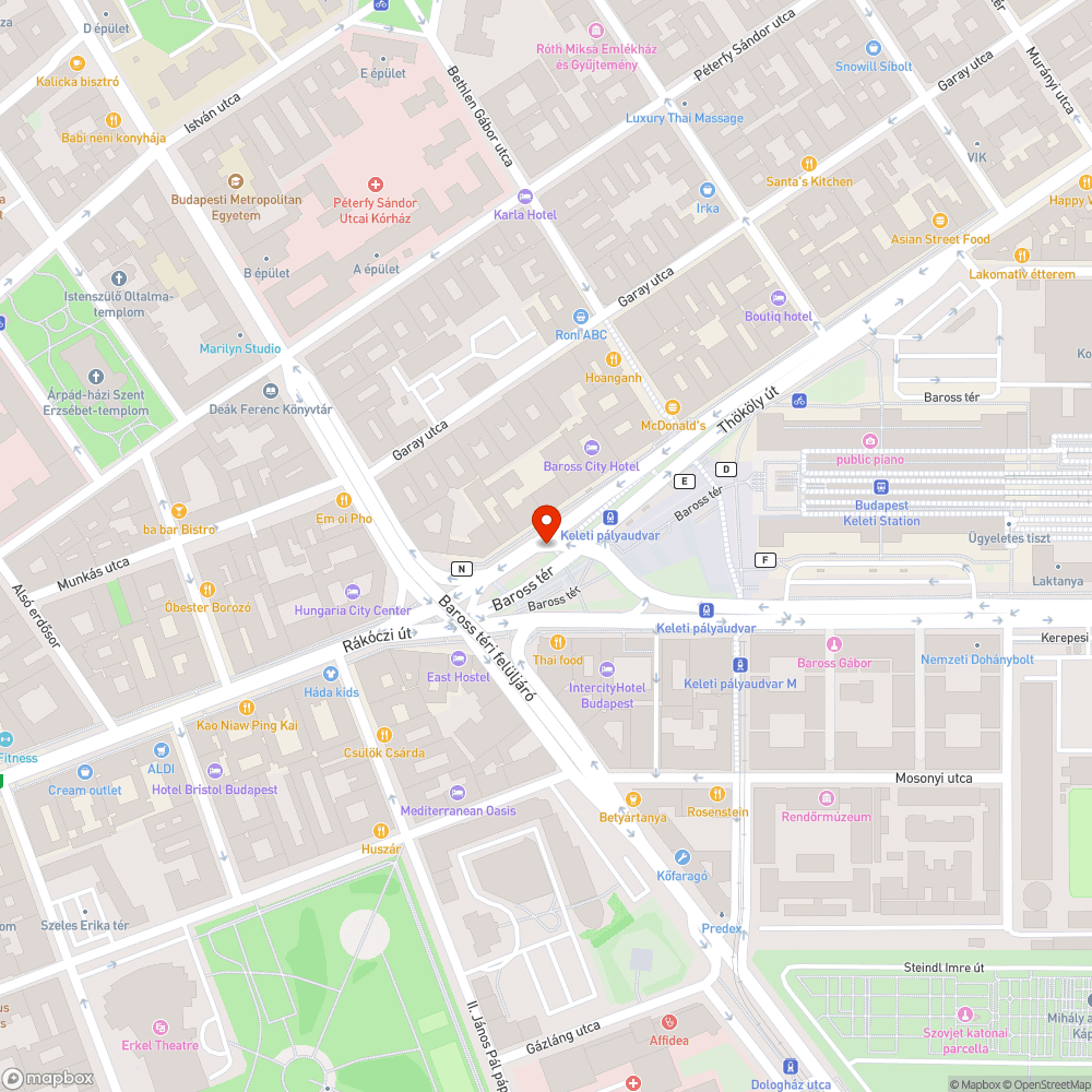 Bűz a Keletiben bejelentés helye