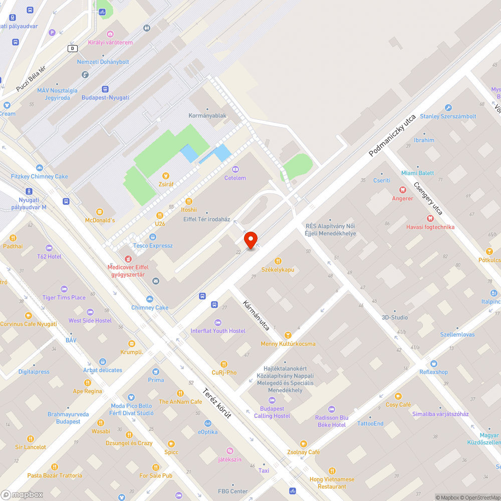 Elpusztult fa bejelentés helye